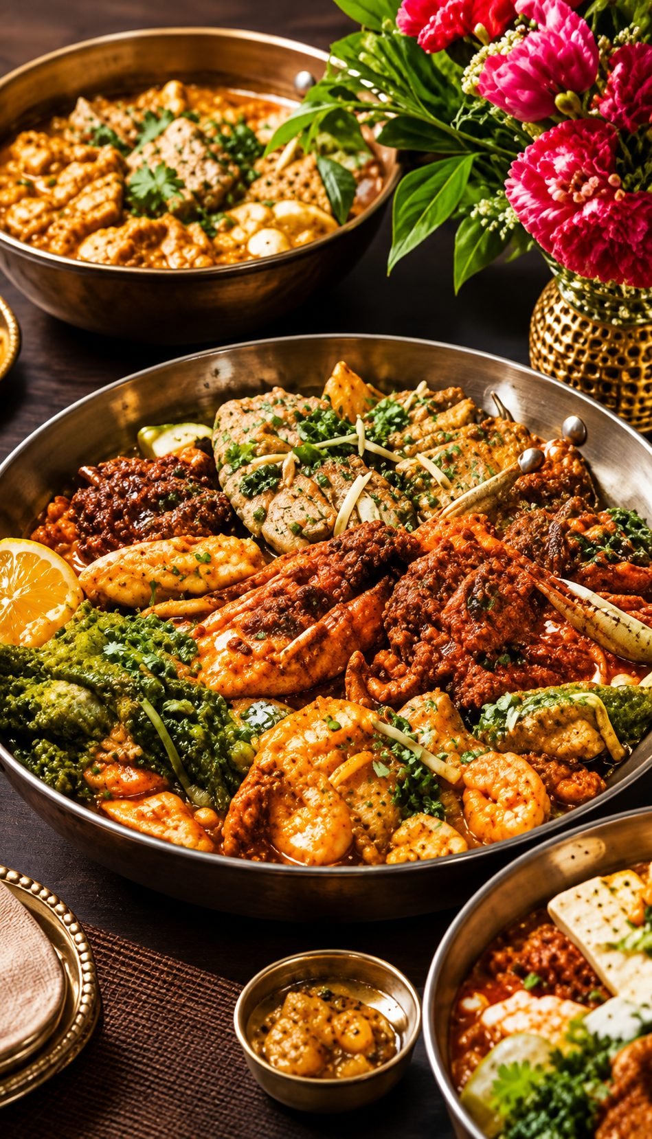 Vibrant Indian seafood feast
